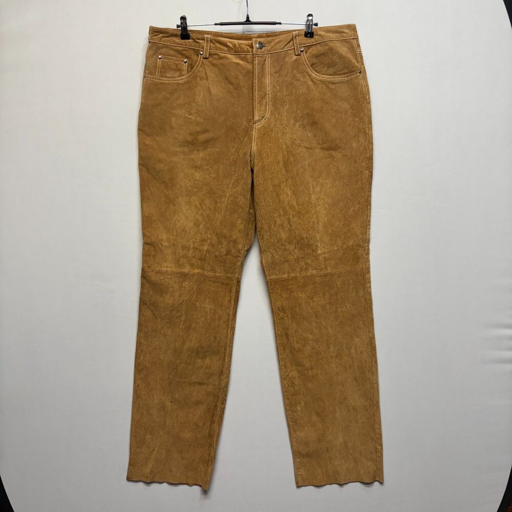 Wilsons Leather M. Julian Men 100% Suede Leather Pants Size 40x36 Moto D117 -13